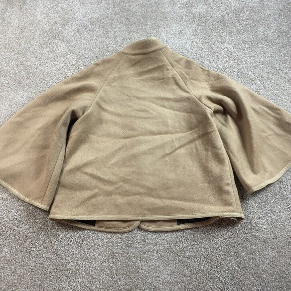 Trouve Womens Wool Bell Sleeve Swing Jacket XS Tan Beige Retro Mod - Picture 9 of 9